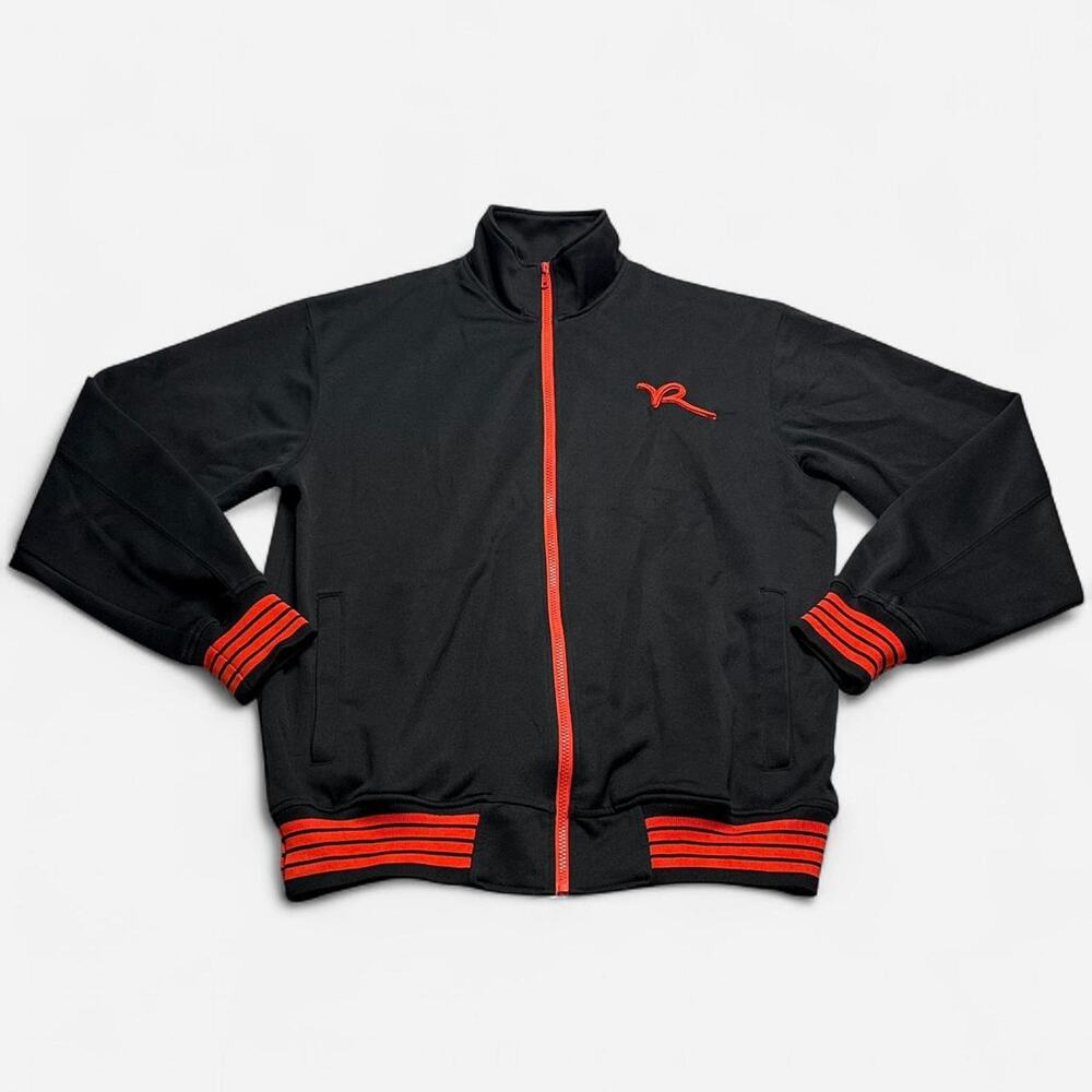 Y2K Rocawear Spell Out Track Jacket Black Red Full Zip Men’s Medium
